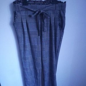 Gray plaid trousers